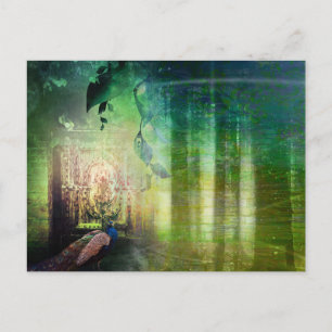 Carte Postale Jolie Portes vertes de Paradise Peacock Forest