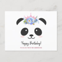 Jolie princesse panda personnalisée Joyeux Anniver