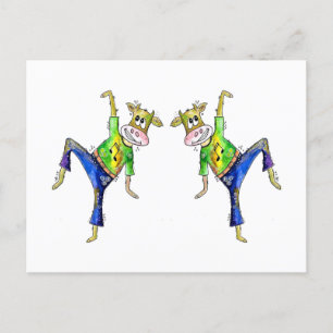 Carte Postale Jolie vache dansante Whimsical