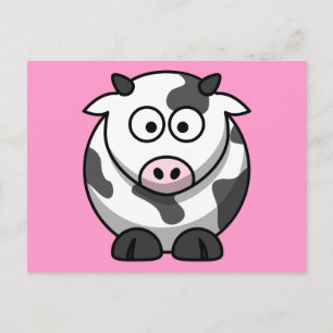 Carte Postale Jolie vache de dessin animé