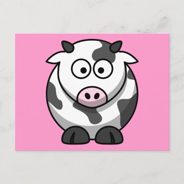 Carte Postale Jolie vache de dessin animé (Devant)