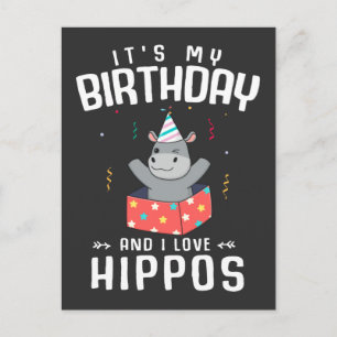 Carte Postale Jolies Filles Garçons Hippopotame Amoureux pour An