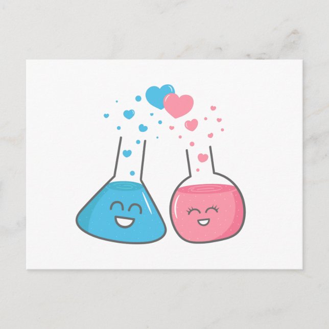 Carte Postale Jolies flacons amoureux, nous avons de la chimie (Devant)