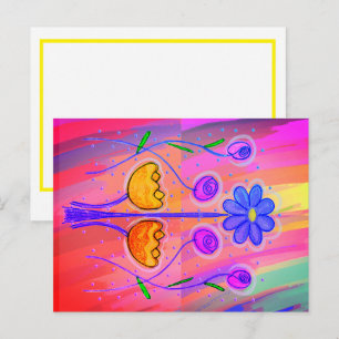 Carte Postale Jolies fleurs Arrière - plan Abstrait