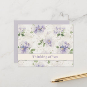 Carte Postale Jolies Fleurs De Lavande Violette Pensant À Vous