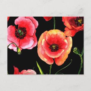 Carte Postale Jolies fleurs rouges