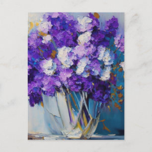 Carte Postale Jolies fleurs violettes vintage