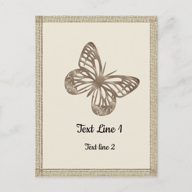 Carte Postale Jolies papillons dorés Merci Fête Bébé (Devant)