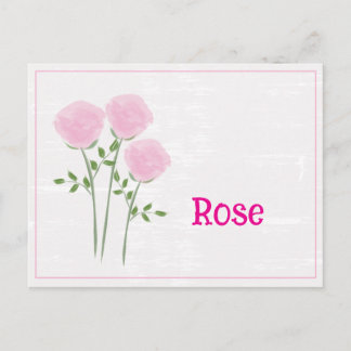 Carte Postale Jolies roses aquarelle art mois de naissance juin 