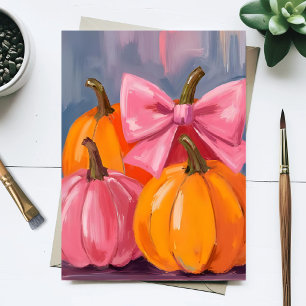 Carte Postale Jolis Citrouilles Automne Aquarelle Peinture D'aut