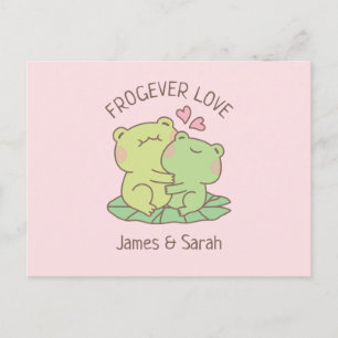 Carte Postale Jolis Grenouilles S'embrassant Amour De Grenouille