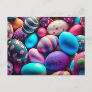 Carte Postale Jolis œufs de Pâques décoratifs festifs