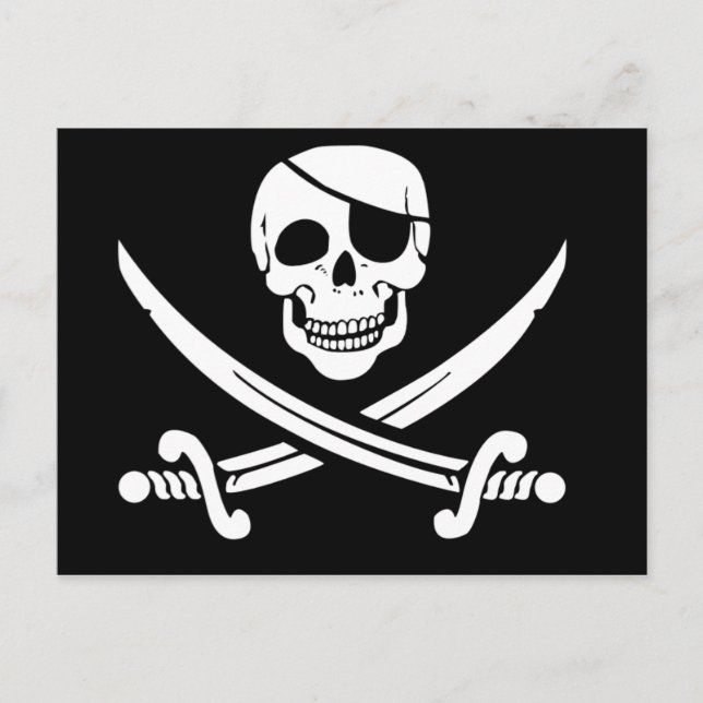 Carte Postale Jolly roger, drapeau de pirate (Devant)