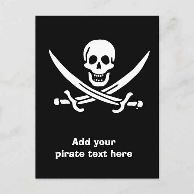 Carte Postale Jolly roger drapeau de pirate (Devant)