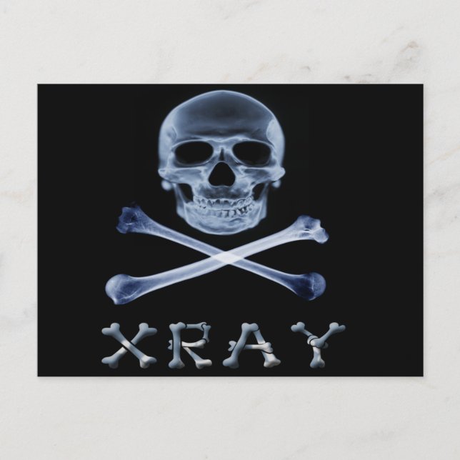 Carte Postale Jolly roger RADIOLOGIE Drapeau XRAY PIRATE (Devant)