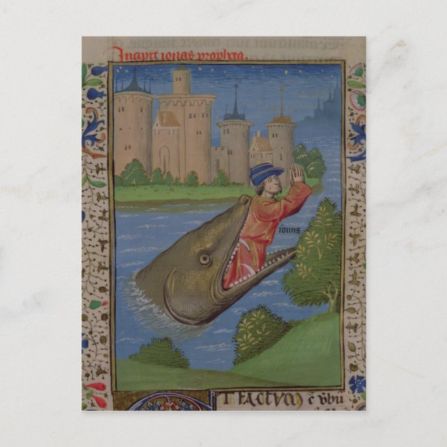 Carte Postale Jonas et la Baleine, de la Bible de Jean XXII (Devant)