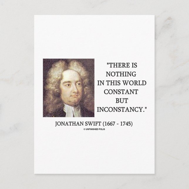 Carte Postale Jonathan Swift Rien De Constant Mais D'Inconstance (Devant)
