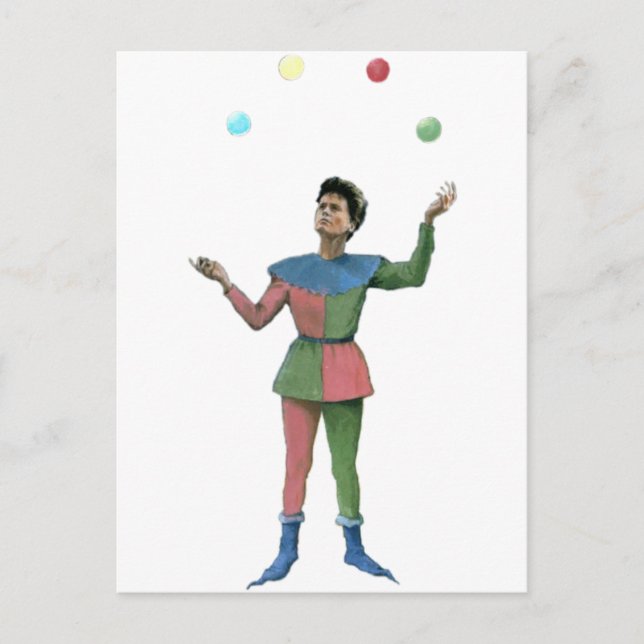 Carte Postale Jongleur - Illustration Vintage (Devant)