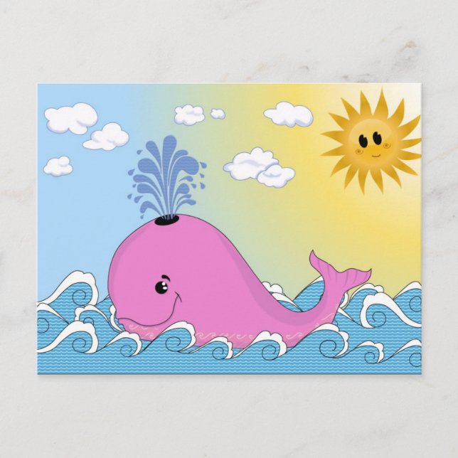 Carte Postale Jonny, la baleine rose (Devant)