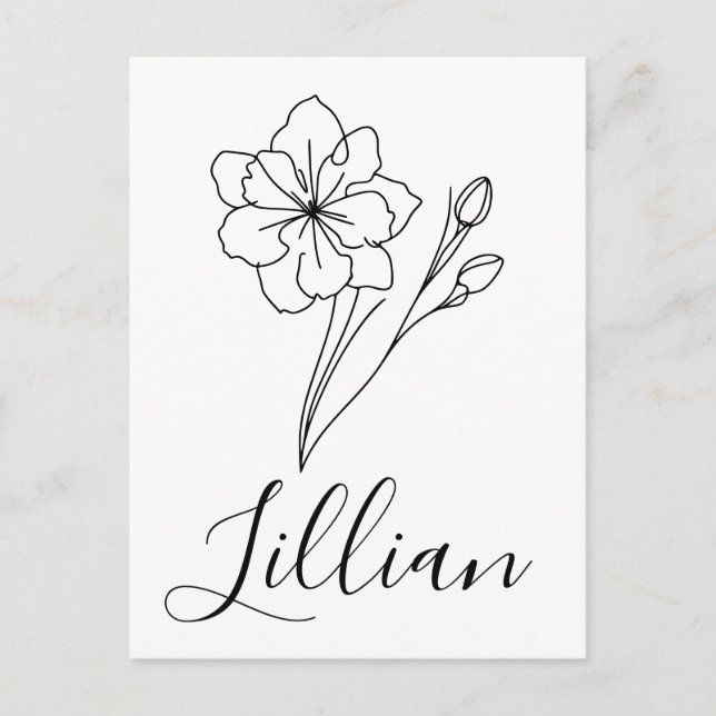 Carte Postale Jonquille de mars Fleur de naissance personnalisée (Devant)