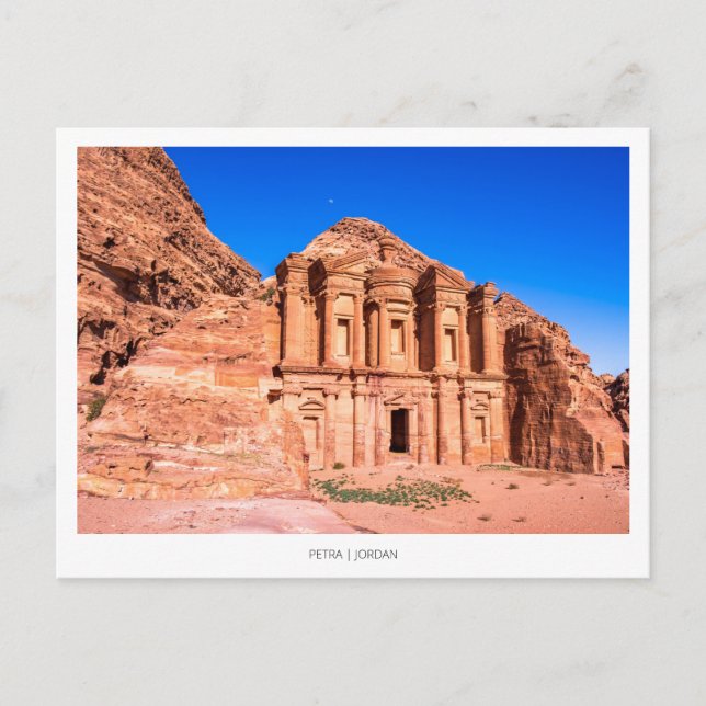 Carte postale jordanienne avec Monastère de Petra (Devant)