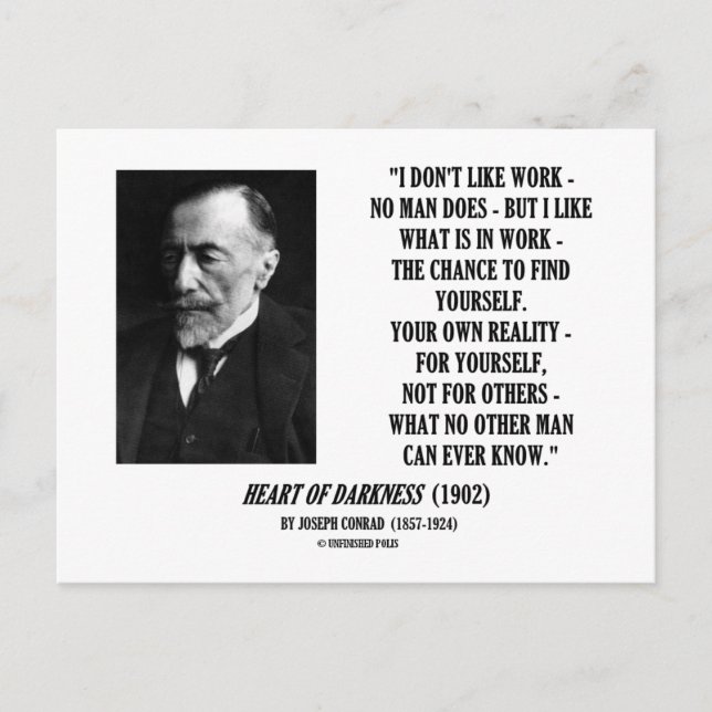 Carte Postale Joseph Conrad Chance De Travail Votre Propre Citat (Devant)