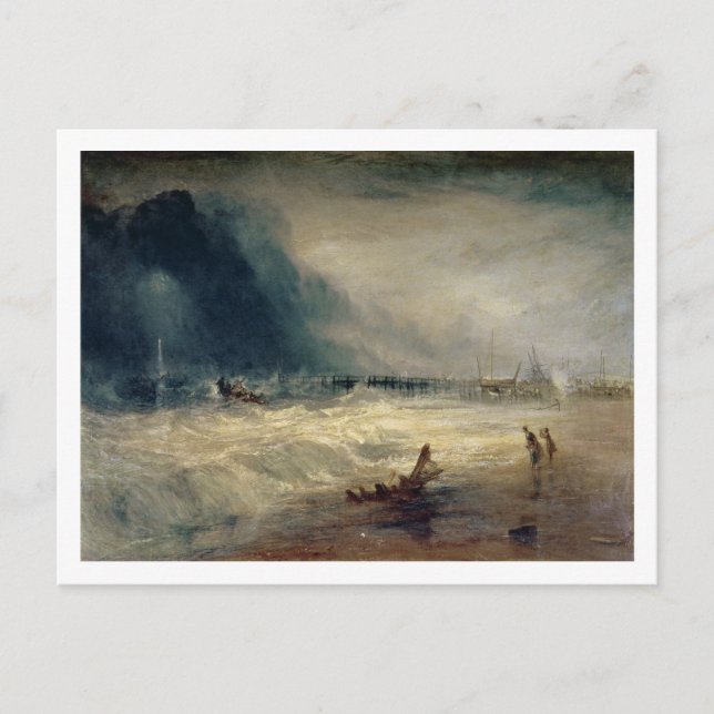 Carte Postale Joseph William Turner | Lifeboat and Manby (Devant)