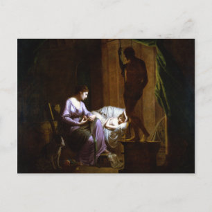 Carte Postale Joseph Wright de Derby Penelope démêlant son Web