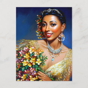 Carte Postale Joséphine Baker Floral Art