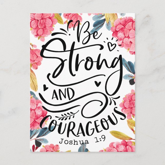 Carte Postale Joshua 1:9 Soyez fort et courageux (Devant)