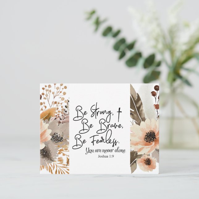 Carte Postale Joshua 1 9 Soyez fort Soyez brave Bible Verse (Debout devant)