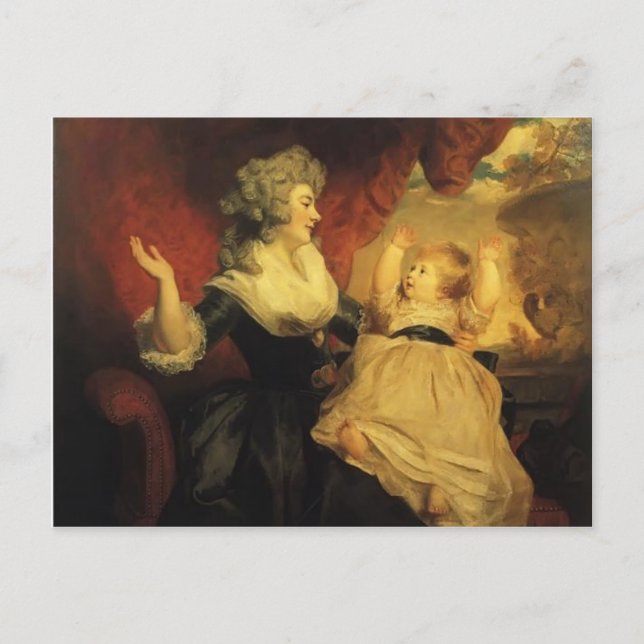 Carte Postale Joshua Reynolds-Georgiana avec sa fille infantile (Devant)