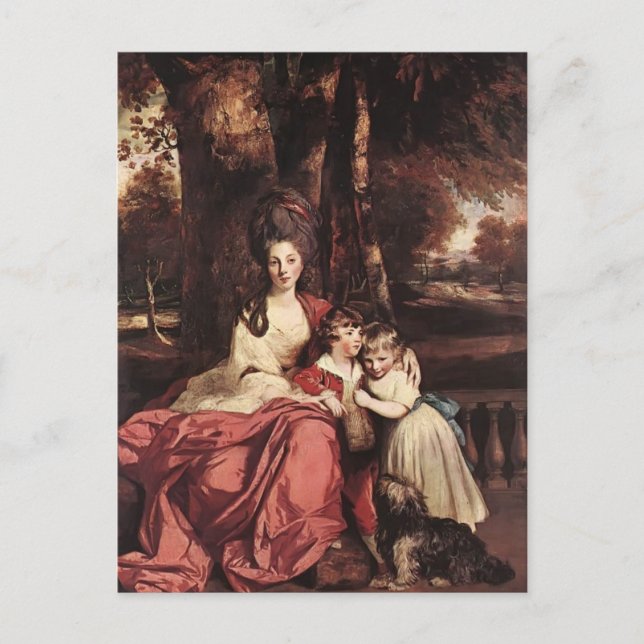 Carte Postale Joshua Reynolds - Lady Delm et ses enfants (Devant)