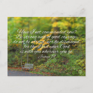 Carte Postale Josué 1:9 Bible Verse Écriture chrétienne