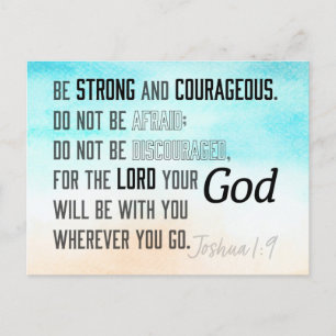 Carte Postale Josué 1:9 Bible Verse puissant et courageux
