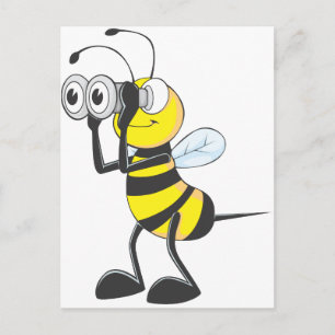 Carte Postale Jote Bee Holding des jumelles regarder quelque cho
