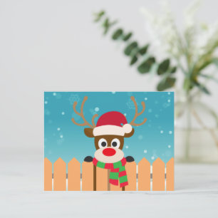 Carte Postale Jote Rudolph Le Nose Rouge Reindeer Noël