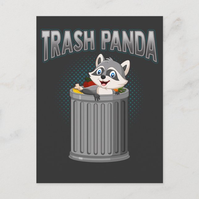Carte Postale Jote Trash Panda Cute Raccoon Amoureux des animaux (Devant)