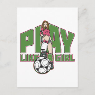 Carte Postale Jouer comme une fille de football