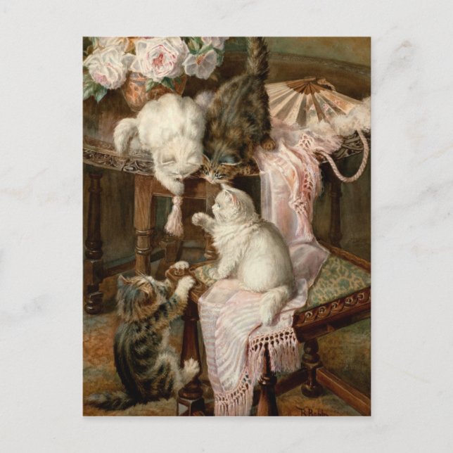 Carte Postale Jouer des chatons (Devant)