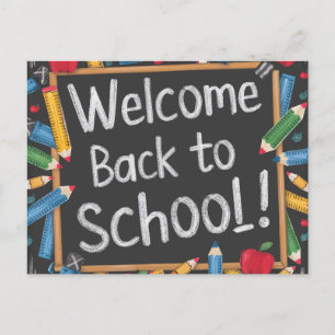 Carte Postale Jouer tableau de bord Bienvenue Retour à l'école