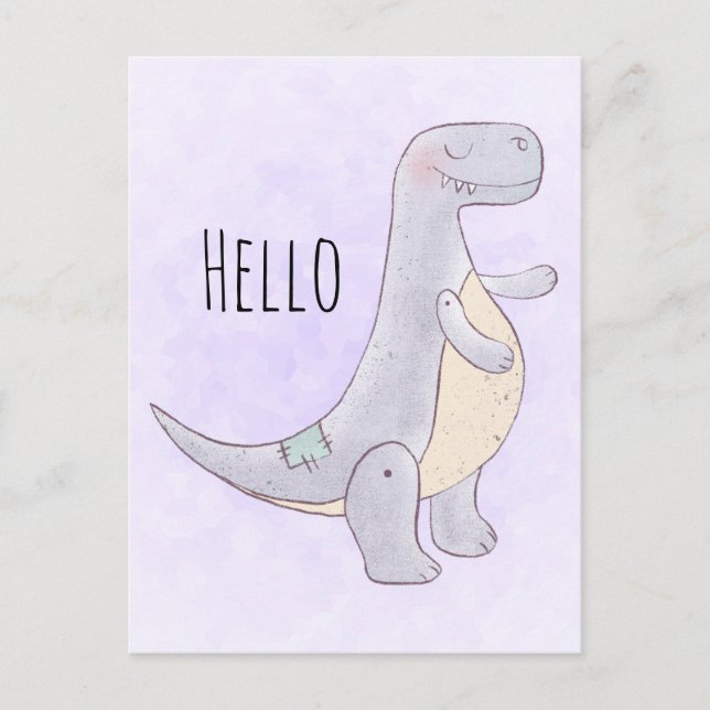 Carte Postale Jouet à dinosaures Rex Tyrannosaurus Bonjour (Devant)