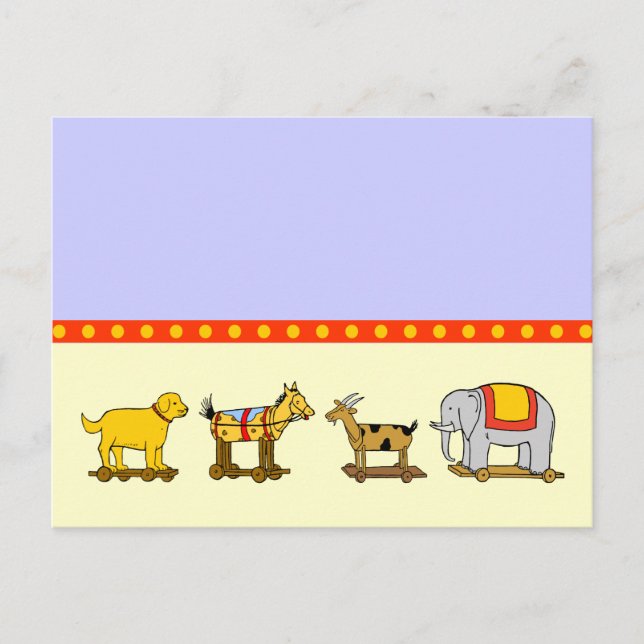 Carte postale Jouets éléphants chèvre chèvre chèvr (Devant)