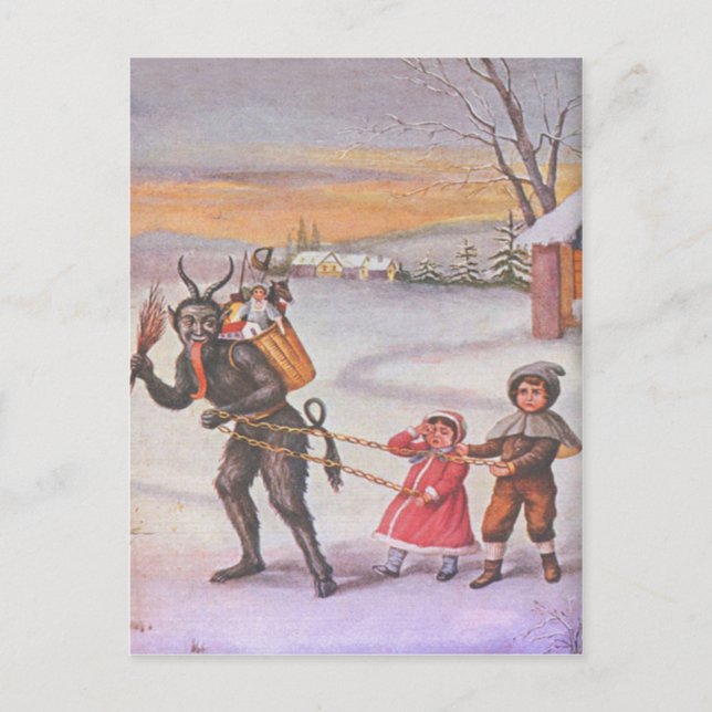 Carte Postale Jouets volants Krampus et enfants (Devant)