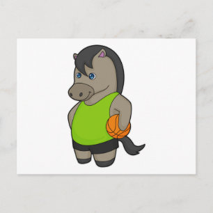 Carte Postale Joueur de basket-ball à cheval Basketball