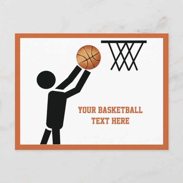 Carte Postale Joueur de basket-ball avec balle personnalisée (Devant)