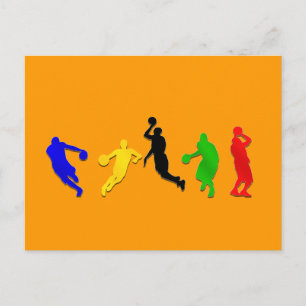 Carte Postale Joueur de basket-ball cerceaux basket-ball