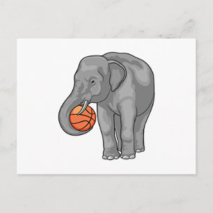Carte Postale Joueur de basket-ball éléphant