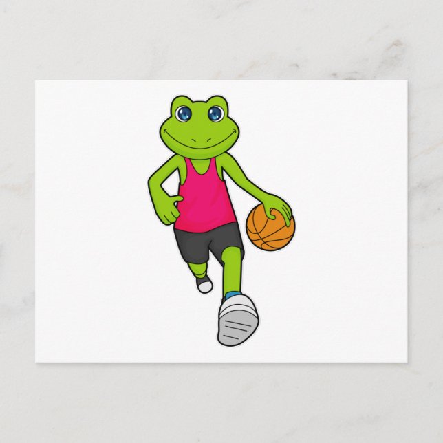 Carte Postale Joueur de basket-ball grenouille (Devant)