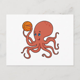 Carte Postale Joueur de basket-ball Pieuvre